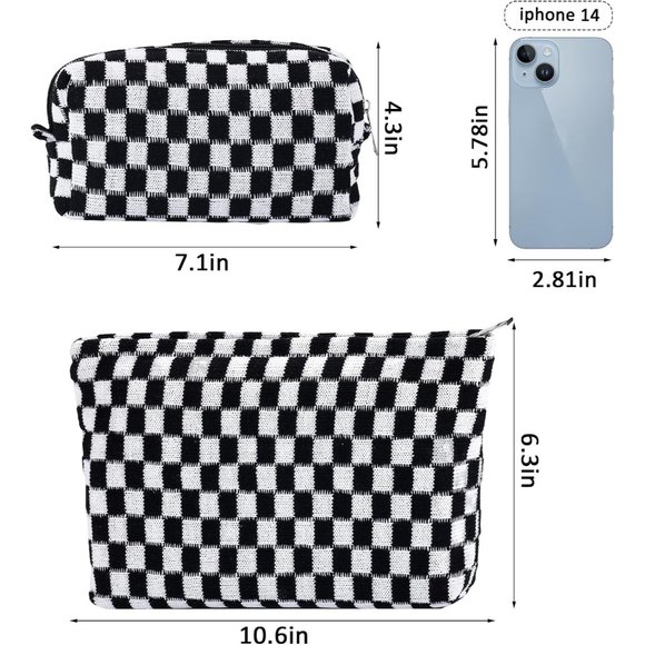 Women Large and Small Capacity Black Cosmetic Bag Set Travel Makeup Pouch - Picture 4 of 7